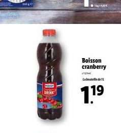 3504  C  Doctor DRINK  Boisson cranberry  67441 La bouteille de TL  1.1⁹ 