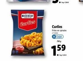 mcennedy  curlies  curlies frites en spirales  159  produit  750 g  159  1kg-200€ 