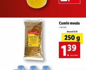 சுந்தயம்  CM  Cumin moulu  5615-461  Mercredi 12/10  250 g  7.39  T-5€ 