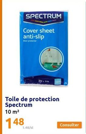 SPECTRUM  Cover sheet anti-slip  floor protector  Toile de protection Spectrum  10 m²  148  1.48/st  2m x 5m  