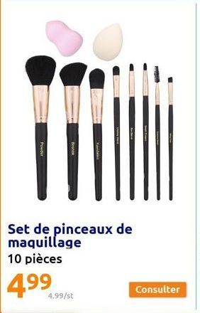 Powder  Set de pinceaux de maquillage 10 pièces  4.99  4.99/st 