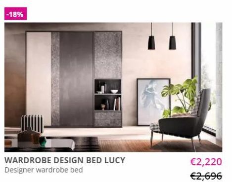 -18%  WARDROBE DESIGN BED LUCY Designer wardrobe bed  €2,220  €2,696  