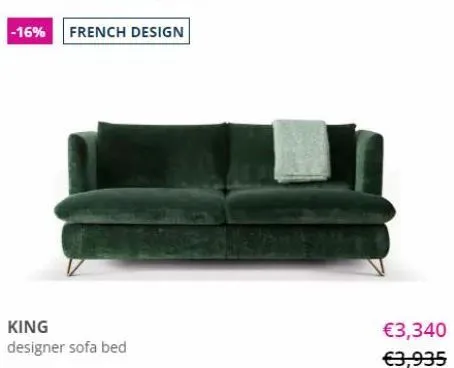 -16% french design  king designer sofa bed  €3,340 €3,935 