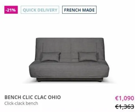 -21% quick delivery french made  bench clic clac ohio  click-clack bench  €1,090  €1,363  