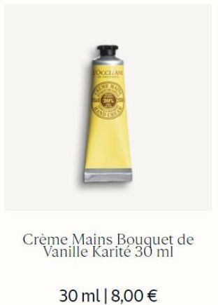 LOCCLAN  ALAT  MAIL  2075  Crème Mains Bouquet de Vanille Karité 30 ml  30 ml | 8,00 € 
