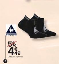 le coq sporti  5% € 499  Le lot de 2 paires 