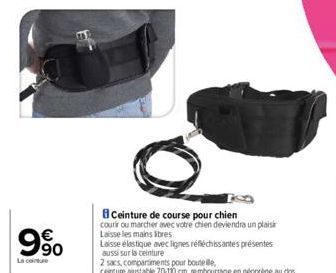 9%  La ceinture  Ceinture de course pour chien  courir ou marcher avec votre chien deviendra un plaisir Laisse les mains libres  Laisse élastique avec lignes réfléchissantes présentes aussi sur la cei