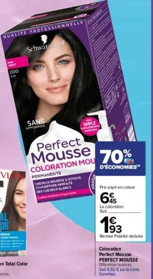 dhait  200  10  qualite professionnelle  schwarzkopf  sans amonager  perfect mousse  coloration mou permanente  cheveux nourris & soyeux couverture parfaite des cheveux blancs do với bệnh hại dương.  