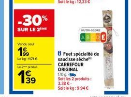 saucisse sèche Carrefour