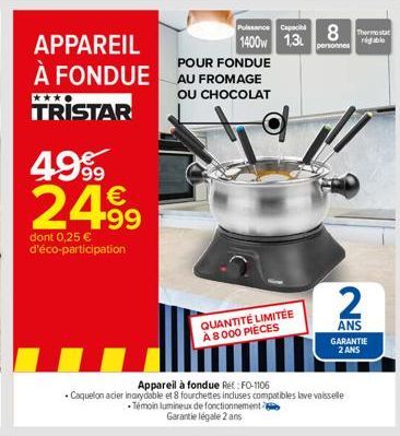 fondue au fromage Tristar