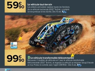 59%  [3]  LAG  99%  Le véhicule tout-terrainer toutes les fonctions  de ce véhicule tout-terrain LEGO Technic, y compris la tronçonneuse et les bûches. Dès 10 ans 