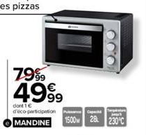 7999 4999  dont 1 € d'éco-participation  Cap T  Jy  MANDINE 1500w 28 230°C 