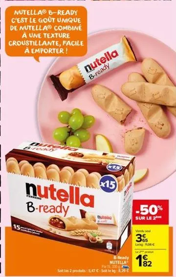 15  nutella® b-ready c'est le goût unique de nutellaⓡ combiné à une texture croustillante, facile à emporter!  ph  nutei  b  nutella b-ready  nutella b-ready  nutelka  b  15  x15  b-ready nutella par 