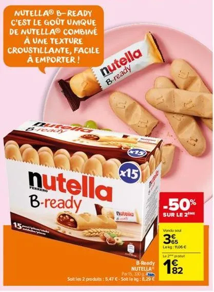 nutella® b-ready c'est le goût unique de nutellaⓡ combiné à une texture croustillante, facile à emporter!  15:  b-ready  www  nutella  nutella b-ready  0823-15  nutella b-ready  nutella  by  bu  x15  