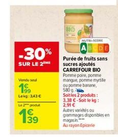 purée de fruits Carrefour