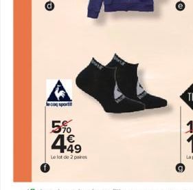 le coq sporti  5% € 499  Le lot de 2 paires 