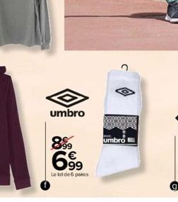 umbro  899  699  €  Le lot de 6 pares  umbro 