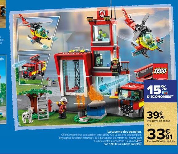 La caserne des pompiers Offrez à votre héros du quotidien le set LEGO City La caserne des pompiers. Regorgeant de détails fascinants, il est parfait pour les enfants qui aiment jouer à la lutte contre