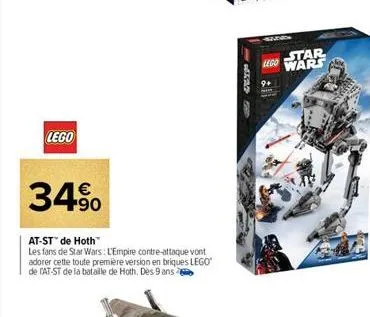 lego  34%  at-st™ de hoth™  les fans de star wars: l'empire contre-attaque vont adorer cette toute première version en briques lego® de cat-st de la bataille de hoth. des 9 ans  646xp  lego  star wars