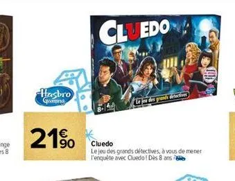 hasbro graming  21%  cluedo  cluedo  le jeu des grands détectives, à vous de mener l'enquête avec cluedo! dès 8 ans  [iii  le jeu des grands detectives 