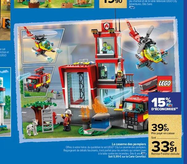 La caserne des pompiers Offrez à votre héros du quotidien le set LEGO City La caserne des pompiers. Regorgeant de détails fascinants, il est parfait pour les enfants qui aiment jouer à la lutte contre