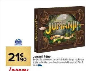 moga  glamed  jumanji  jumanji  jumanji rétro  le jeu de plateau et de défis trépidants qui replonge toute la famille dans l'ambiance du film culte! dès 8  ans  