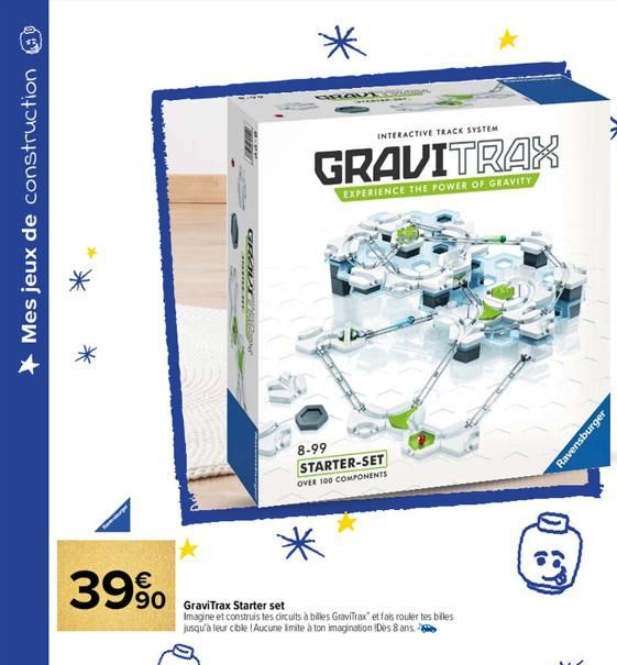 Mes jeux de construction  €  90 GraviTrax Starter set  GRAVI  ***..  Imagine et construis tes circuits à billes Gravirax" et fals rouler tes billes jusqu'à leur cible !Aucune limite à ton imagination 