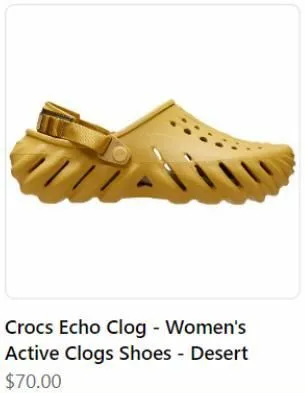 crocs echo clog - women's active clogs shoes - desert $70.00 
