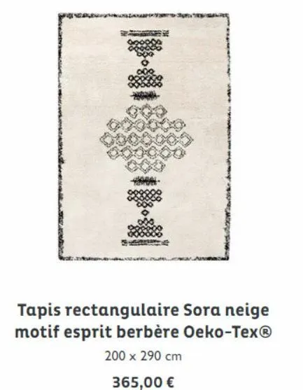 tapis rectangulaire sora neige motif esprit berbère oeko-tex®  200 x 290 cm  365,00 € 