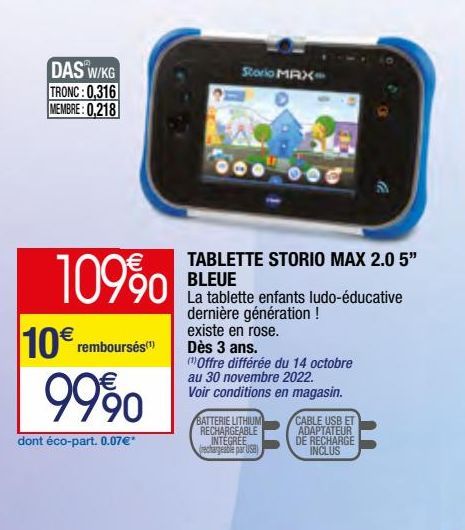 tablette Storio Max 2.0 5" bleue
