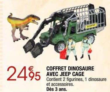 Coffret dinosaure avec jeep cage