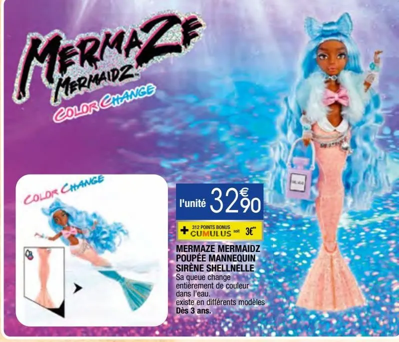 mermaze mermaidz poupée mannequin sirène shellnelle