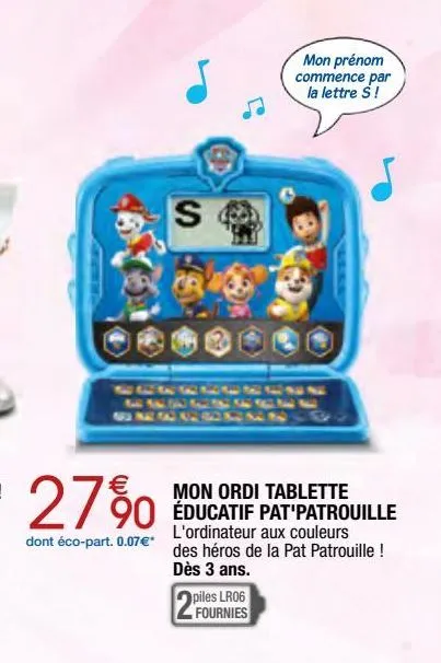 mon ordi tablette éducatif pat'patrouille