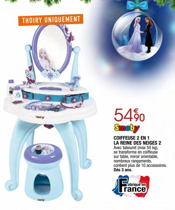 coiffeuse 2 en 1 la reine des neiges 2