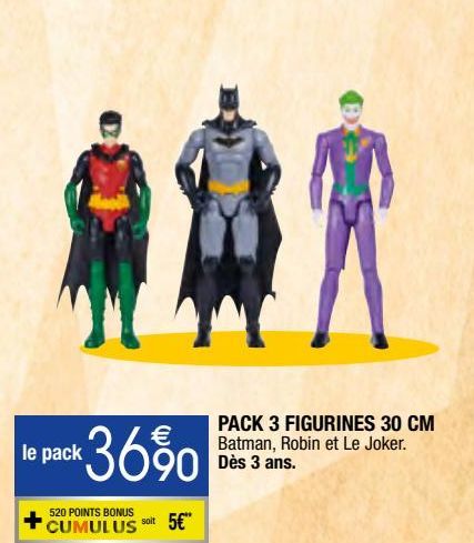 pack 3 figurines 30 cm  