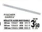 fischer darex réglette acier inoxydable  50301007 350 2012 500 mm 1200076 458 542 50  1000 mm 1006076 12400 1000 22  300mm 