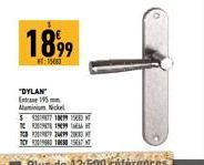 1899  1503  "DYLAN" Entre 195 mm Aluminium Nickel  $57 1099156883. A 190 249 2  7  TEY 1980 1980 197 