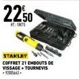 STANLEY COFFRET 21 EMBOUTS DE VISSAGE+TOURNEVIS  -12005443 