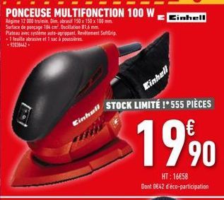 Kinhull  Einhell  STOCK LIMITÉ !*555 PIÈCES  1990  HT:16€58 Dont 0842 d'éco-participation  Einhell 