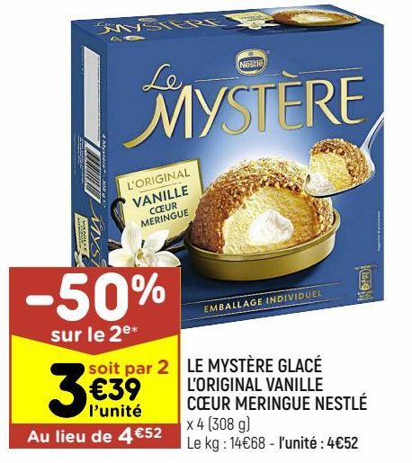 LE MYSTÈRE GLACÉ L’ORIGINAL VANILLE CŒUR MERINGUE NESTLÉ