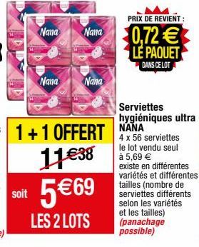 serviettes hygiéniques Nana