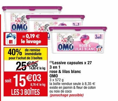 lessive en capsules Omo