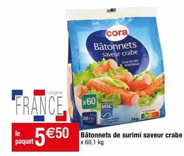 bâtonnets de surimi Cora