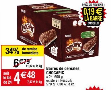 barres de céréales Chocapic