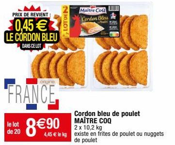 cordon bleu Maître Coq