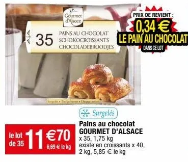 pains au chocolat gourmet d'alsace