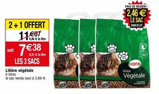 litière pour chats cora