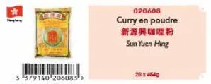 3 379140 206083>  020608  curry en poudre  新源興咖喱粉 sun yuen hing  20x464g 