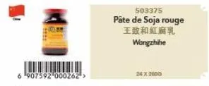 6 907592-000262>  503375  pâte de soja rouge 王致和紅腐乳 wangzhihe  24x2800 
