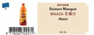 8 718226 322531>  001888  boisson mangue  maaza 芒果汁 maaza  文化 